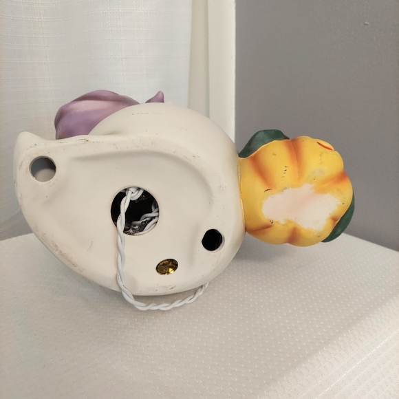 Vtg Halloween Ghost Light Bat Pumpkin Blanket Holiday Accent Light Electic - Picture 9 of 12